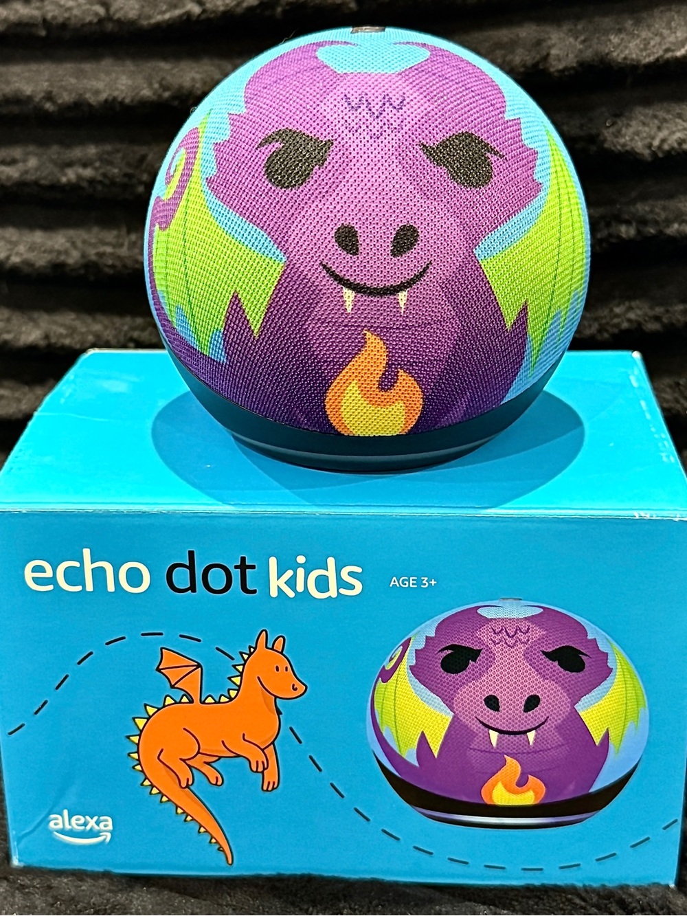 Amazon Echo Dot Kids - Purple Dragon Pattern